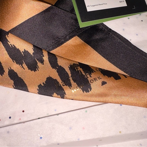 Kate Spade Leopard Print Scarf - Black and Tan - Picture 3 of 6